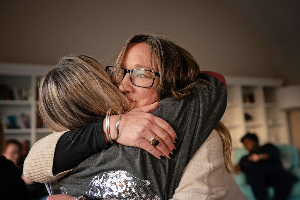 Ali Knight giving a warm hug
